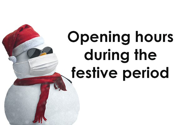 Opening hours during the festive period